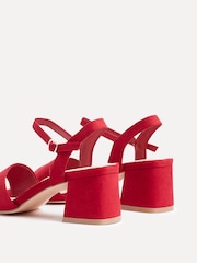 Linzi Red Vivian Wide Fit Heeled Sandals With Crossover Front Strap - Image 4 of 6