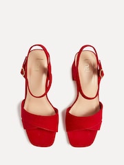 Linzi Red Vivian Wide Fit Heeled Sandals With Crossover Front Strap - Image 5 of 6