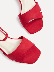 Linzi Red Vivian Wide Fit Heeled Sandals With Crossover Front Strap - Image 6 of 6