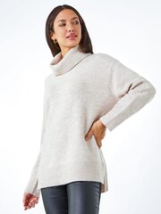 Roman Cream Turtleneck Jumper - Image 1 of 5