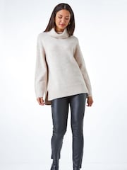 Roman Cream Turtleneck Jumper - Image 3 of 5