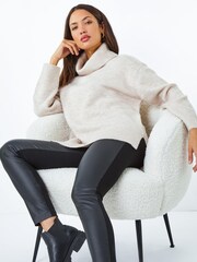 Roman Cream Turtleneck Jumper - Image 4 of 5