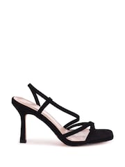 Linzi Black Silvie Faux Suede Strappy Heeled Sandals - Image 2 of 4