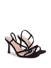 Linzi Black Silvie Faux Suede Strappy Heeled Sandals - Image 3 of 4