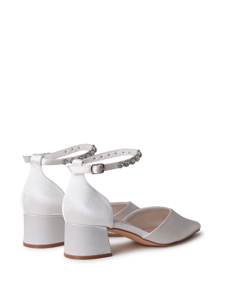 Linzi Cream Fearne Court Block Heels With Diamante Ankle Strap - Image 4 of 4 Linzi Cream Fearne Court Block Heels With Diamante Ankle Strap - Image 4 of 4