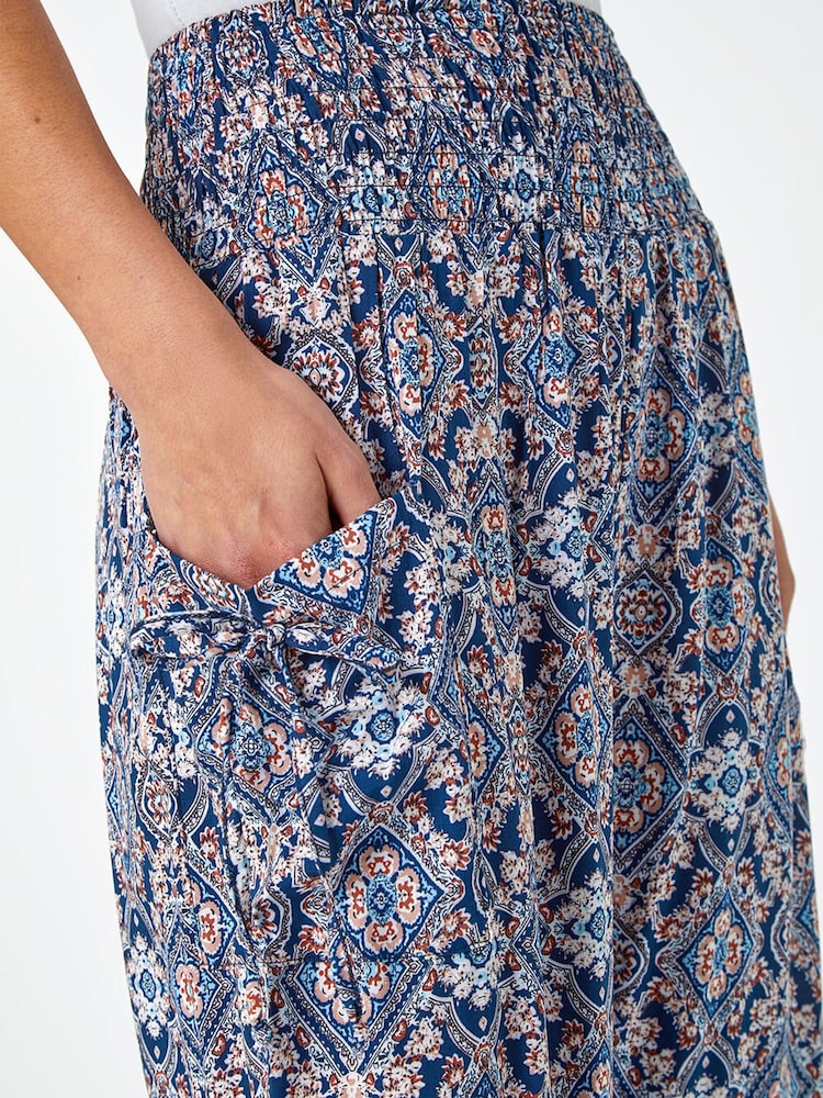 Pantalones de harén elásticos con estampado floral de Roman - Imagen 5 de 5 Pantalones de harén elásticos con estampado floral de Roman - Imagen 5 de 5