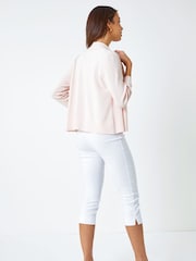 Roman Pink Knitted Crochet Shimmer Shrug - Image 3 of 5