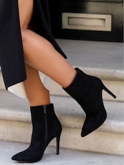Linzi Jasmin umetni semiš Pointed Stiletto Boot čevlji z visoko peto - Slika 1 iz 5