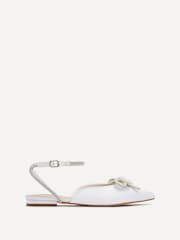 Linzi Cream Bridal Lalita Flat Mules With Pearl Embellished Front Bow - Image 2 of 5
