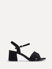 Linzi Black Vivian Wide Fit Heeled Sandals With Crossover Front Strap - Image 3 of 6