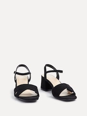 Linzi Black Vivian Wide Fit Heeled Sandals With Crossover Front Strap - Image 4 of 6