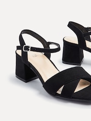 Linzi Black Vivian Wide Fit Heeled Sandals With Crossover Front Strap - Image 5 of 6
