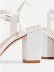 Linzi Ivory Bridal Tinsley Block Heeled Sandals With Pearl and Diamante Front Strap - Image 5 of 5