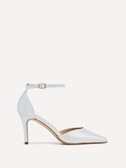 Linzi Silver Maci Stiletto Court Heels With Ankle Strap - Image 2 of 5