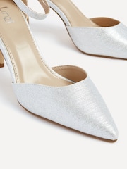 Linzi Silver Maci Stiletto Court Heels With Ankle Strap - Image 4 of 5