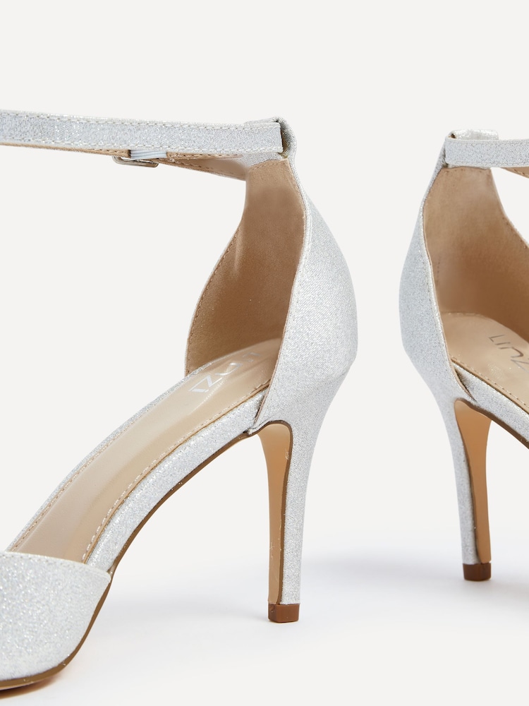 Linzi Silver Maci Stiletto Court Heels With Ankle Strap - Image 5 of 5