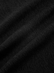 Black Textured Ruched Midi Dress - Image 6 of 6