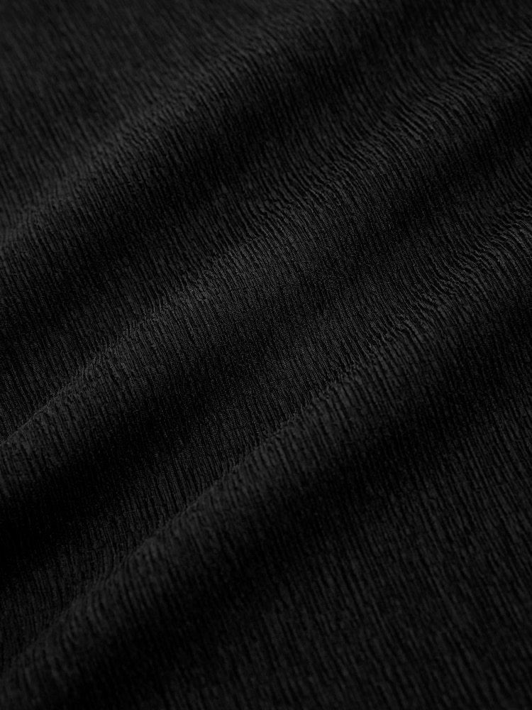 Black Textured Ruched Midi Dress - Image 6 of 6