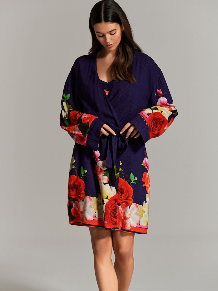 B by Ted Baker ВМС Цветы Вискоза Добби Халат - Image 2 of 8
