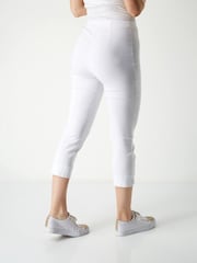 Roman White Cropped Stretch Capri Trousers - Image 2 of 4