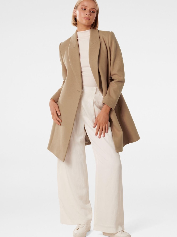 Forever New Brown Jenny Fit and Flare Coat - Image 1 of 5