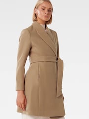 Forever New Brown Jenny Fit and Flare Coat - Image 3 of 5