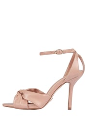 Lipsy Nude Pink Regular Fit Mid Heel Knot Faux Leather Strappy Sandal - Image 5 of 5