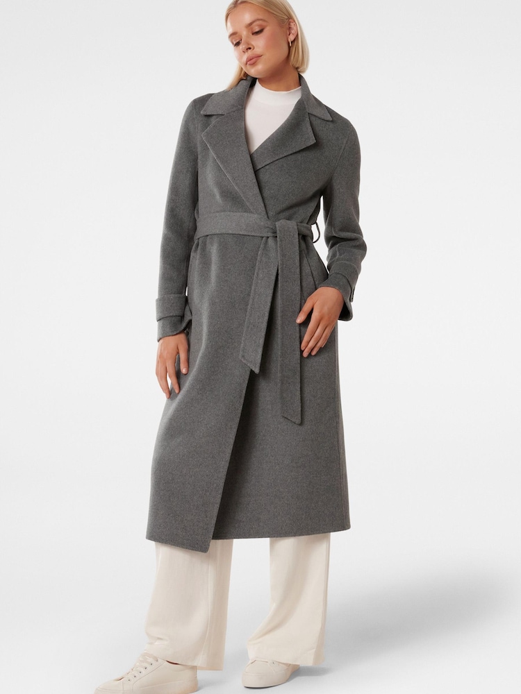 Forever New Grey Eve Felled Coat - Image 1 of 4