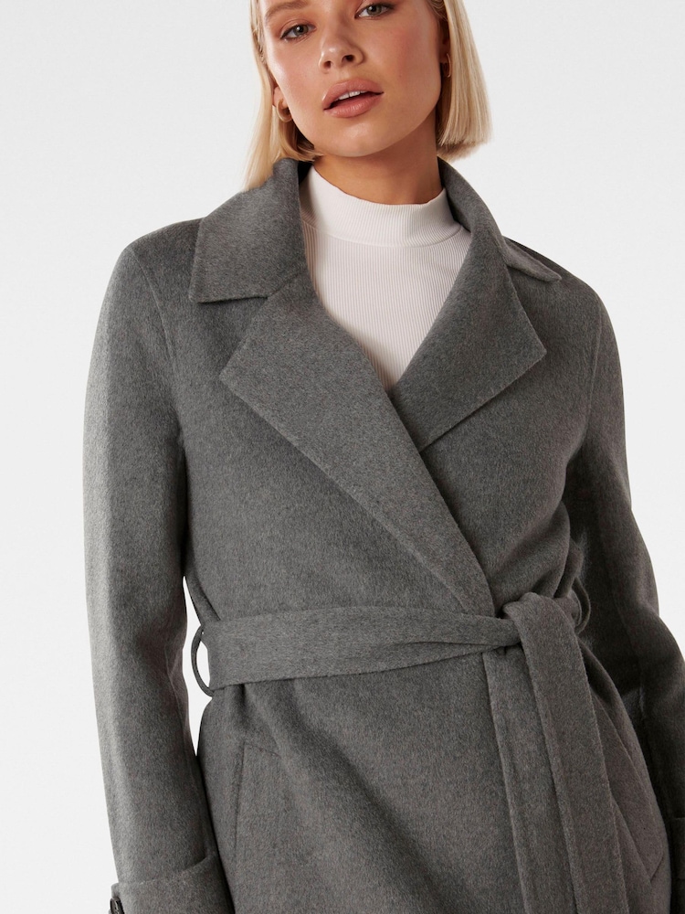 Forever New Grey Eve Felled Coat - Image 4 of 4