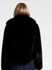 Forever New Black Alicia Faux Fur Coat - Image 2 of 5