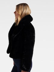 Forever New Black Alicia Faux Fur Coat - Image 3 of 5