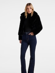 Forever New Black Alicia Faux Fur Coat - Image 4 of 5