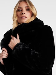 Forever New Black Alicia Faux Fur Coat - Image 5 of 5