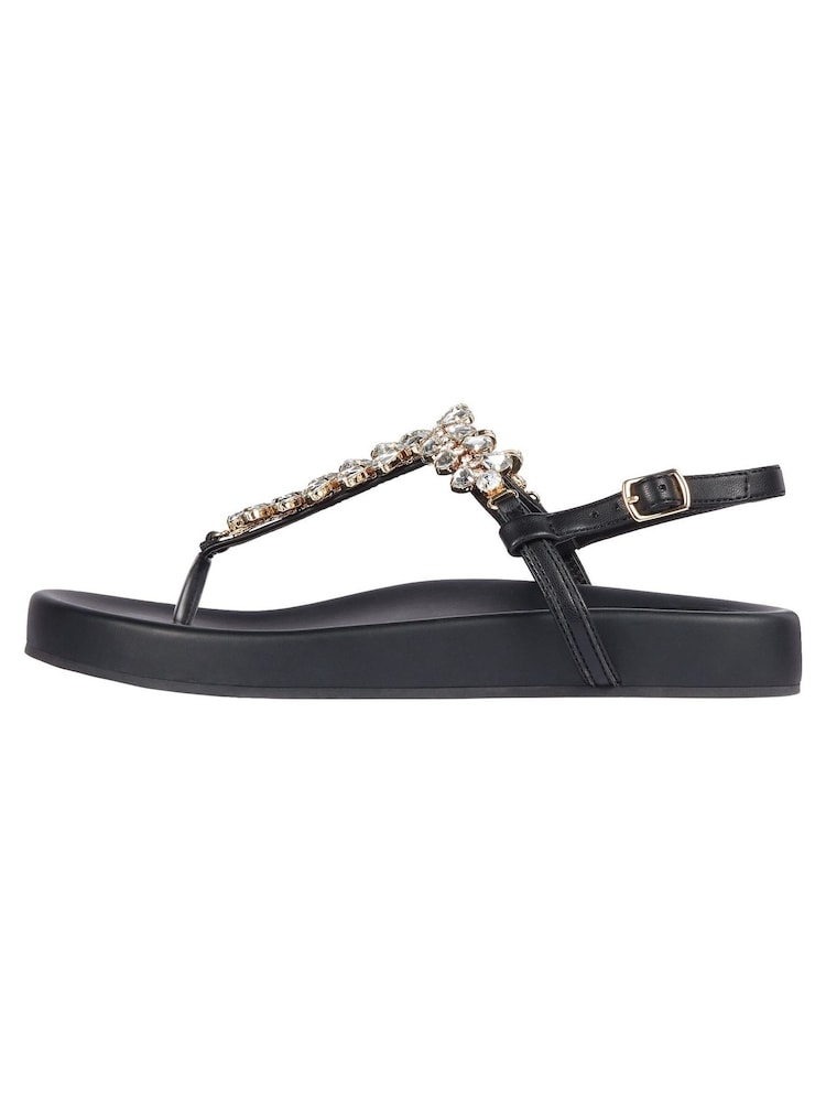 Lipsy Black Regular Fit Flat Embellished Sandal - Image 5 of 5