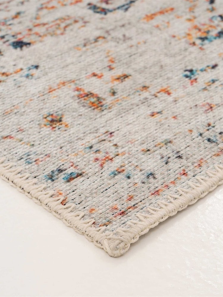 kukoon Beige Washable Cecilia Flatwoven Distressed Area Rug - Image 2 of 6 kukoon Beige Washable Cecilia Flatwoven Distressed Area Rug - Image 2 of 6
