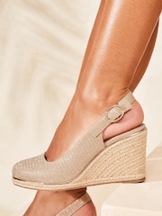 Lipsy Gold Mid Wedge Slingback Court Shoes - Image 4 of 4