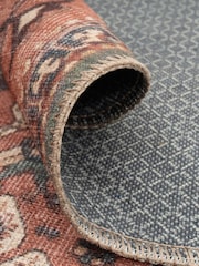 kukoon Terracotta Washable Faro Flatwoven Boho Medallion Distressed Rug - Image 2 of 6