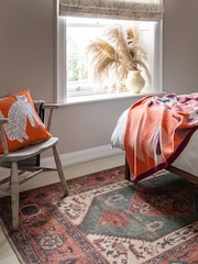 kukoon Terracotta Washable Faro Flatwoven Boho Medallion Distressed Rug - Image 5 of 6