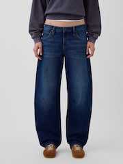 Gap Dark Wash Low Rise Barrel Jeans - Image 1 of 5