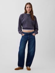 Gap Dark Wash Low Rise Barrel Jeans - Image 4 of 5