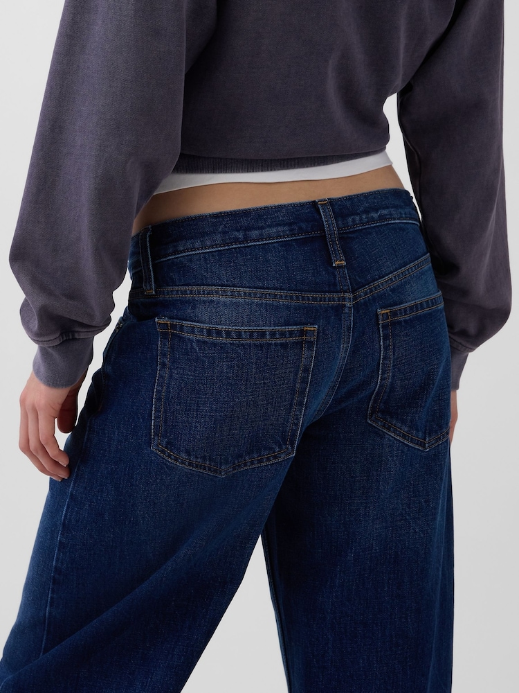Gap Dark Wash Low Rise Barrel Jeans - Image 5 of 5