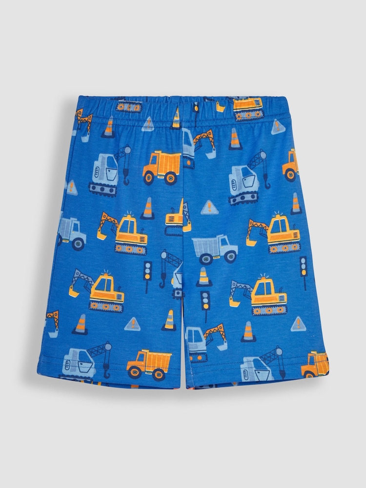 JoJo Maman Bébé Blue Construction Printed Jersey Pyjamas - Image 4 of 4