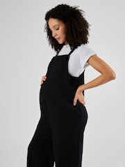 Negro - Peto de pernera ancha en mezcla de lino para premamá de Jojo Maman Bébé - Imagen 2 de 5