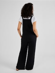 Negro - Peto de pernera ancha en mezcla de lino para premamá de Jojo Maman Bébé - Imagen 3 de 5
