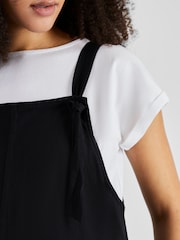 Negro - Peto de pernera ancha en mezcla de lino para premamá de Jojo Maman Bébé - Imagen 4 de 5