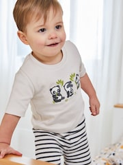 Трикотажная пижама с аппликацией панды JoJo Maman Bébé - Image 2 of 6