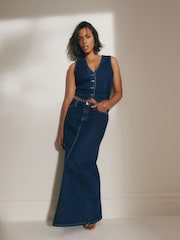 Rinse Blue Denim Waistcoat - Image 1 of 6