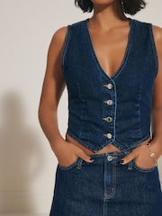 Rinse Blue Denim Waistcoat - Image 2 of 6