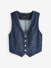 Rinse Blue Denim Waistcoat - Image 5 of 6