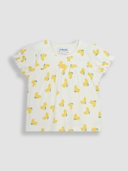JoJo Maman Bébé Yellow Fruit Printed Jersey Pyjamas - Image 3 of 4